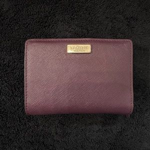 Kate Spade New York Cara Newberry Lane Mulledwine Small Leather Fold Wallet